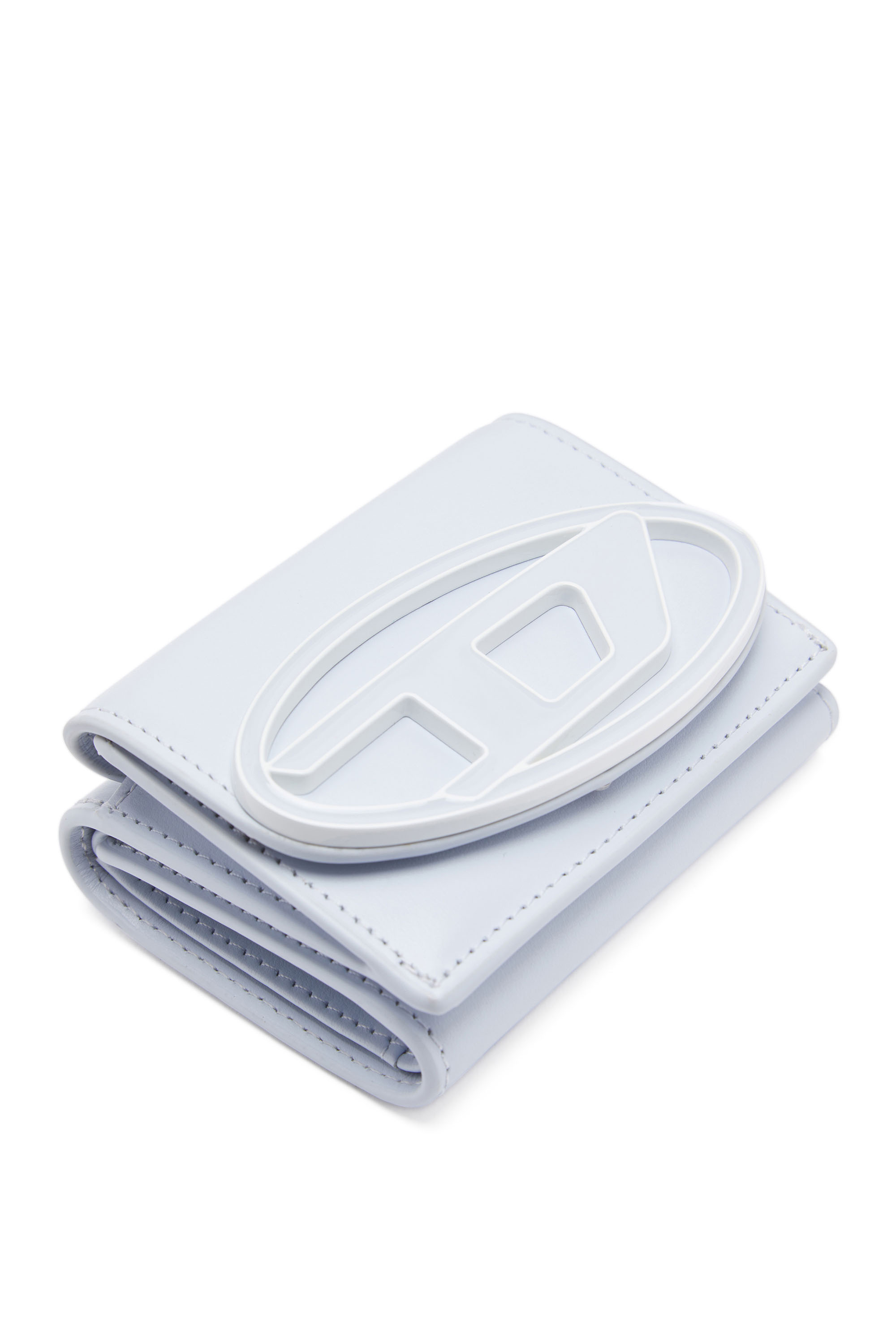 Diesel - 1DR TRI FOLD COIN XS II, Female Tri-fold wallet in pastel leather in ブルー - Image 5