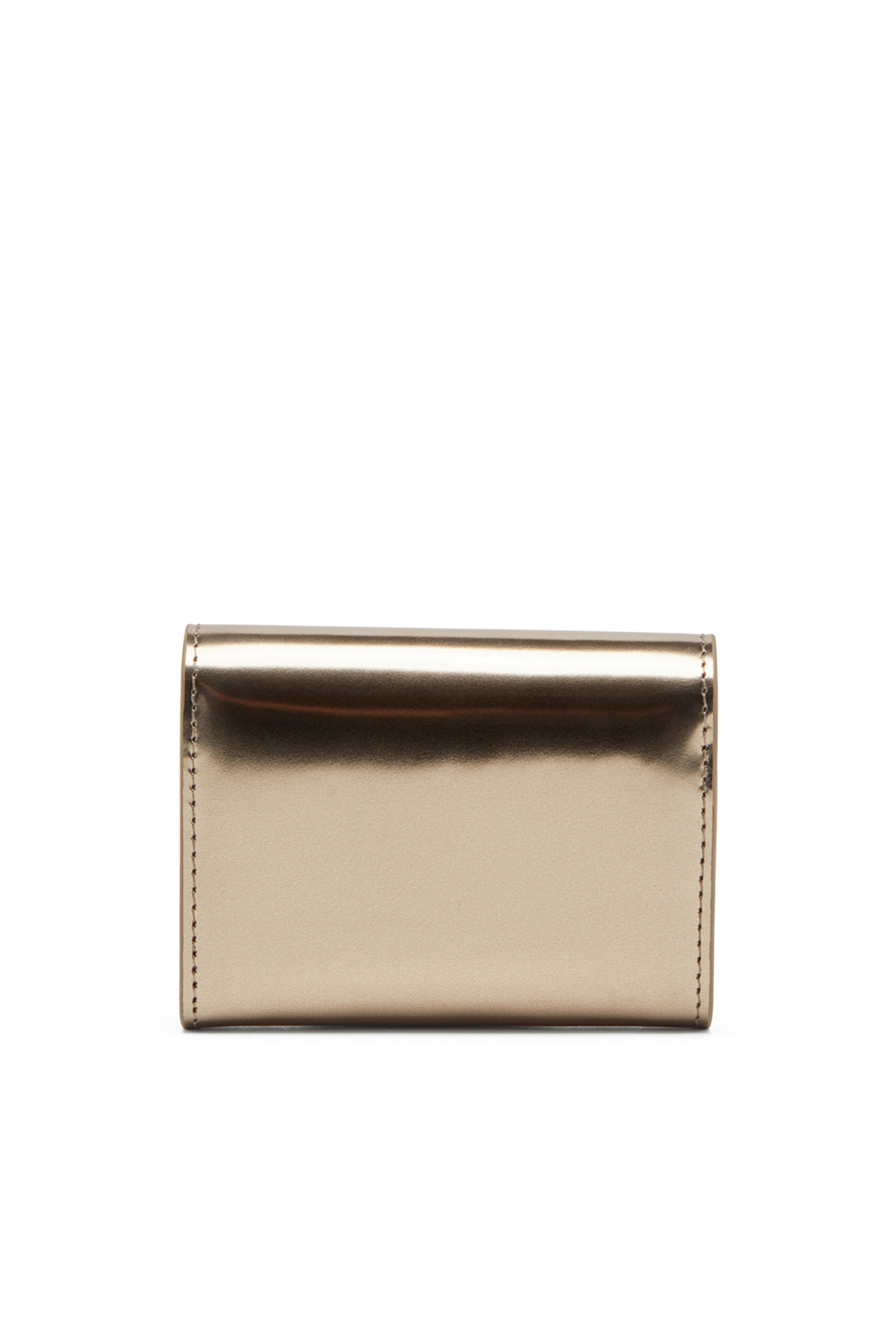 Diesel - 1DR CARD HOLDER BI-FOLD ZIP III, Female Bi-fold card holder in mirrored leather in ブラウン - Image 2