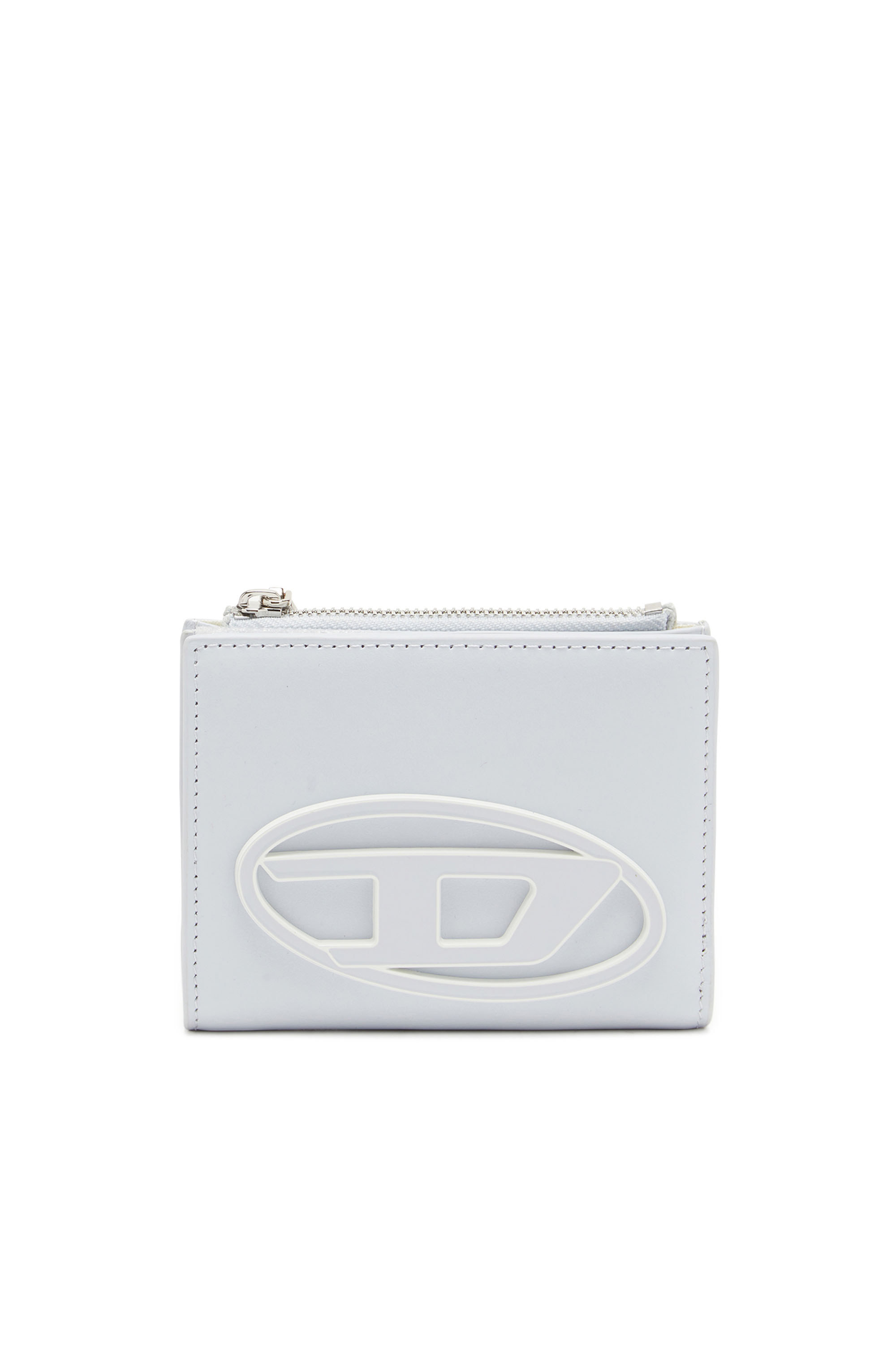 Diesel - 1DR BI-FOLD ZIP II, Female Small wallet in pastel leather in ブルー - Image 1