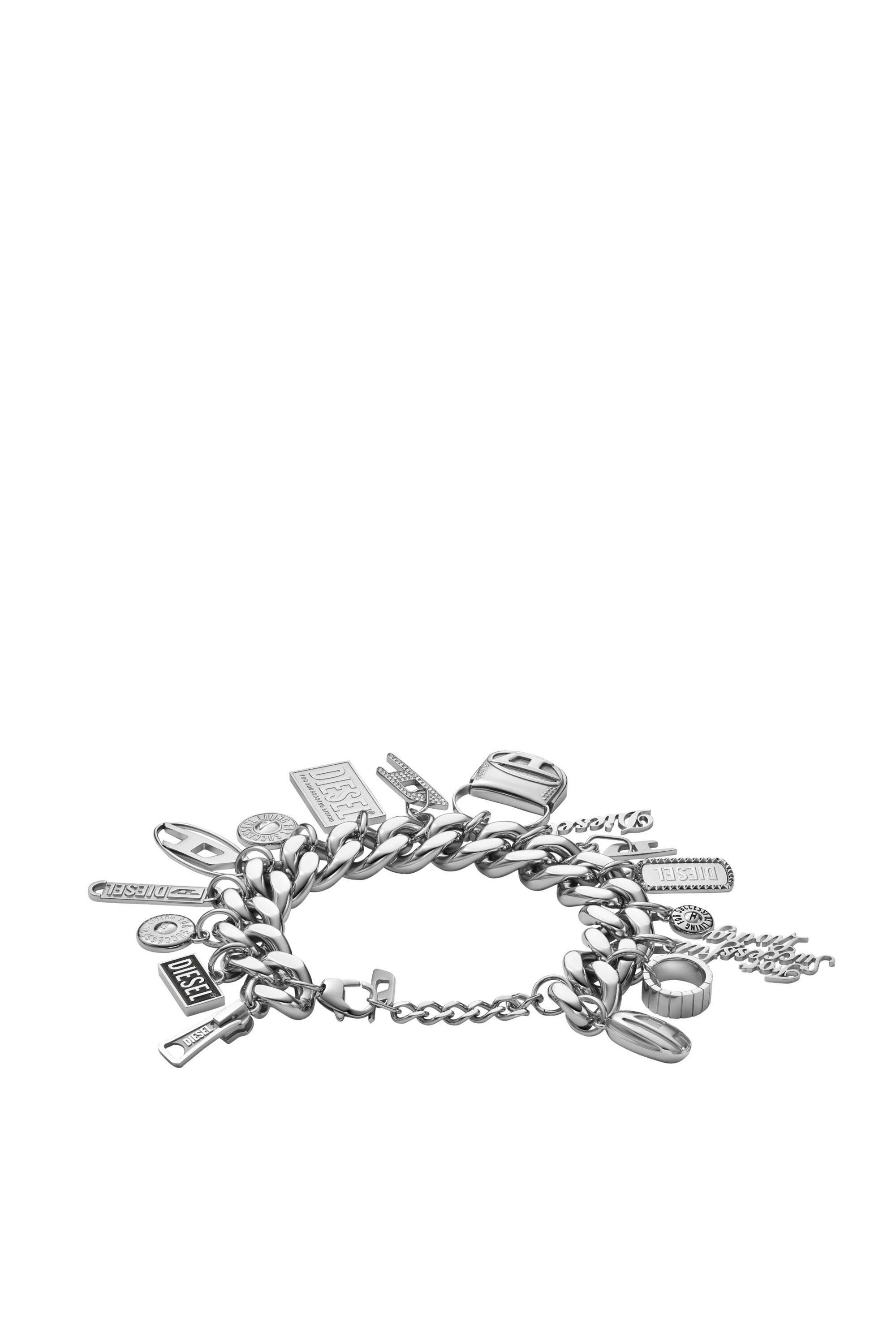 Diesel - DX1523 JEWEL, Unisex's Stainless steel charm chain bracelet in シルバー - 2