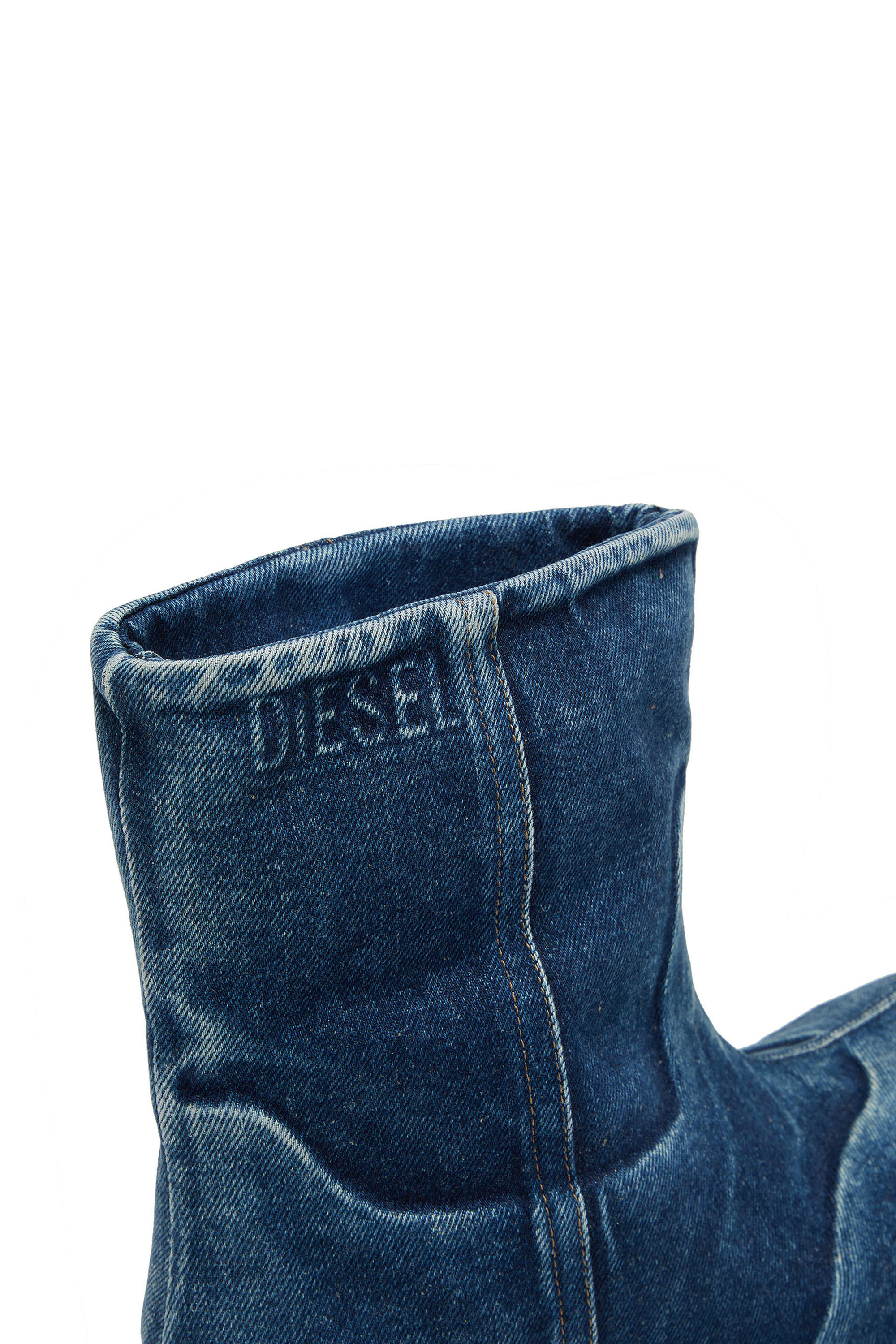 Diesel - D-HAMMER CH MD, Unisex's D-Hammer-Chelsea boot in washed denim in ブルー - 5