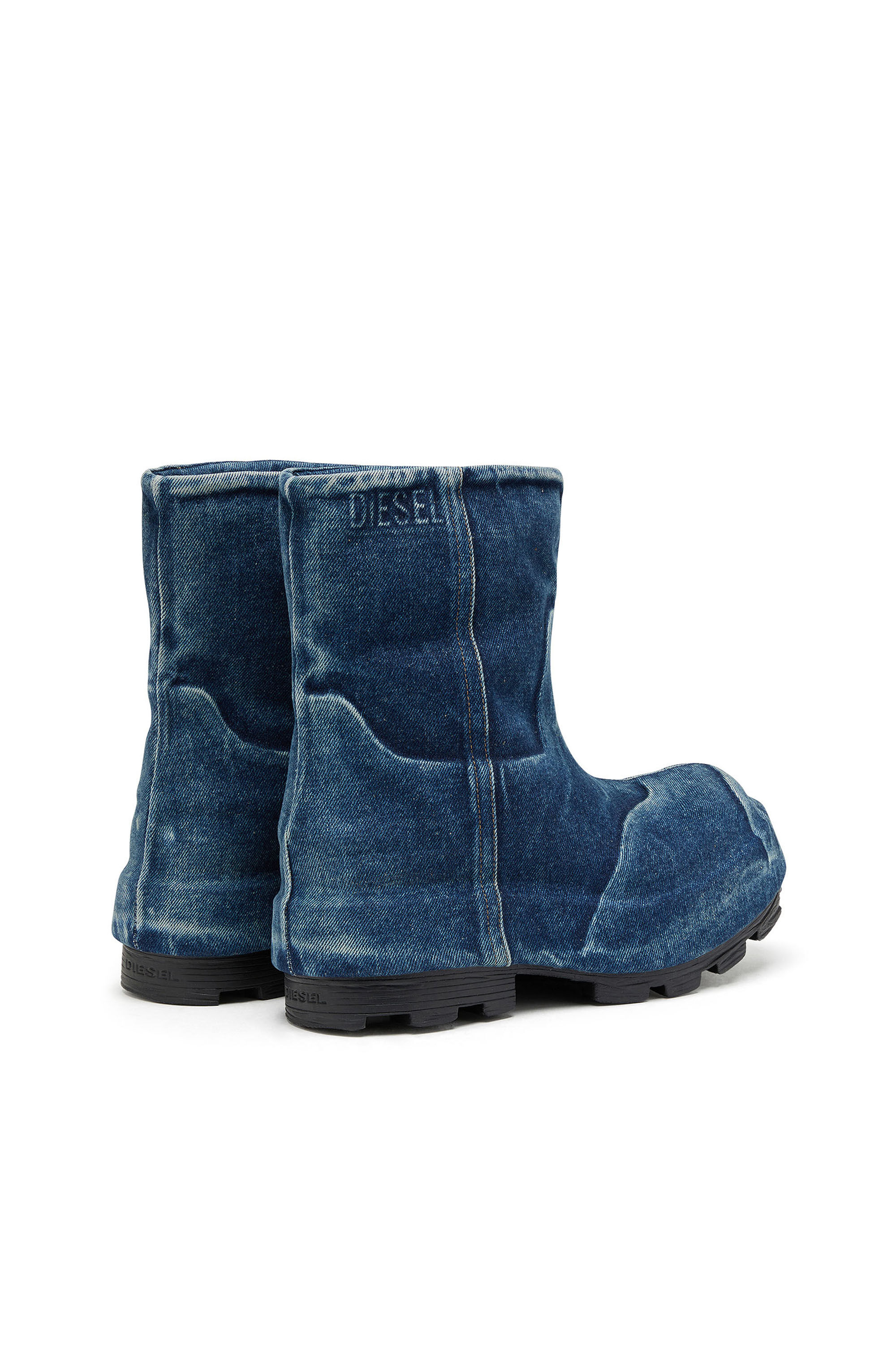 Diesel - D-HAMMER CH MD, Unisex's D-Hammer-Chelsea boot in washed denim in ブルー - 3