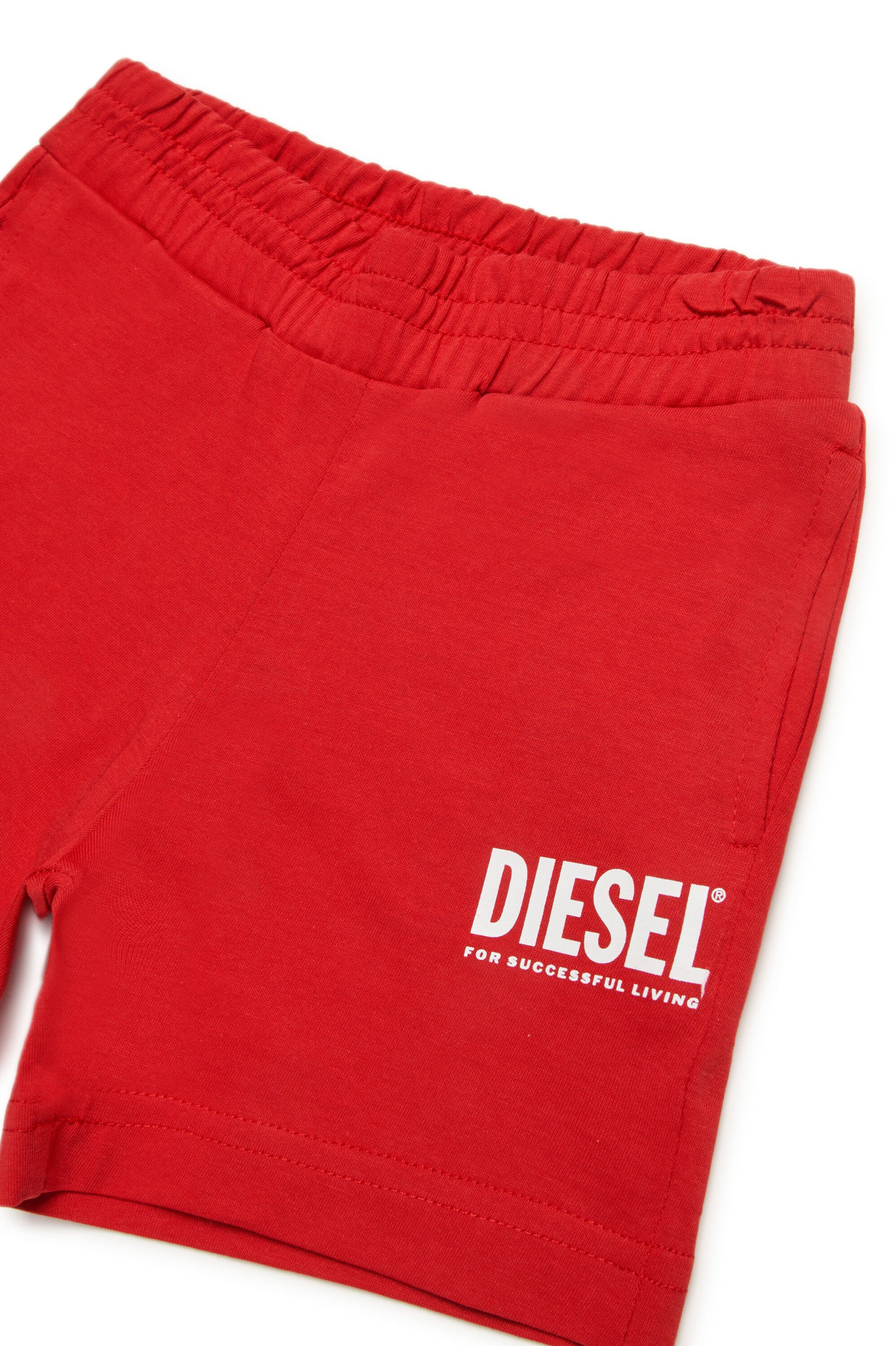 Diesel - PSORTB, Unisex Cotton shorts with logo print in レッド - Image 3