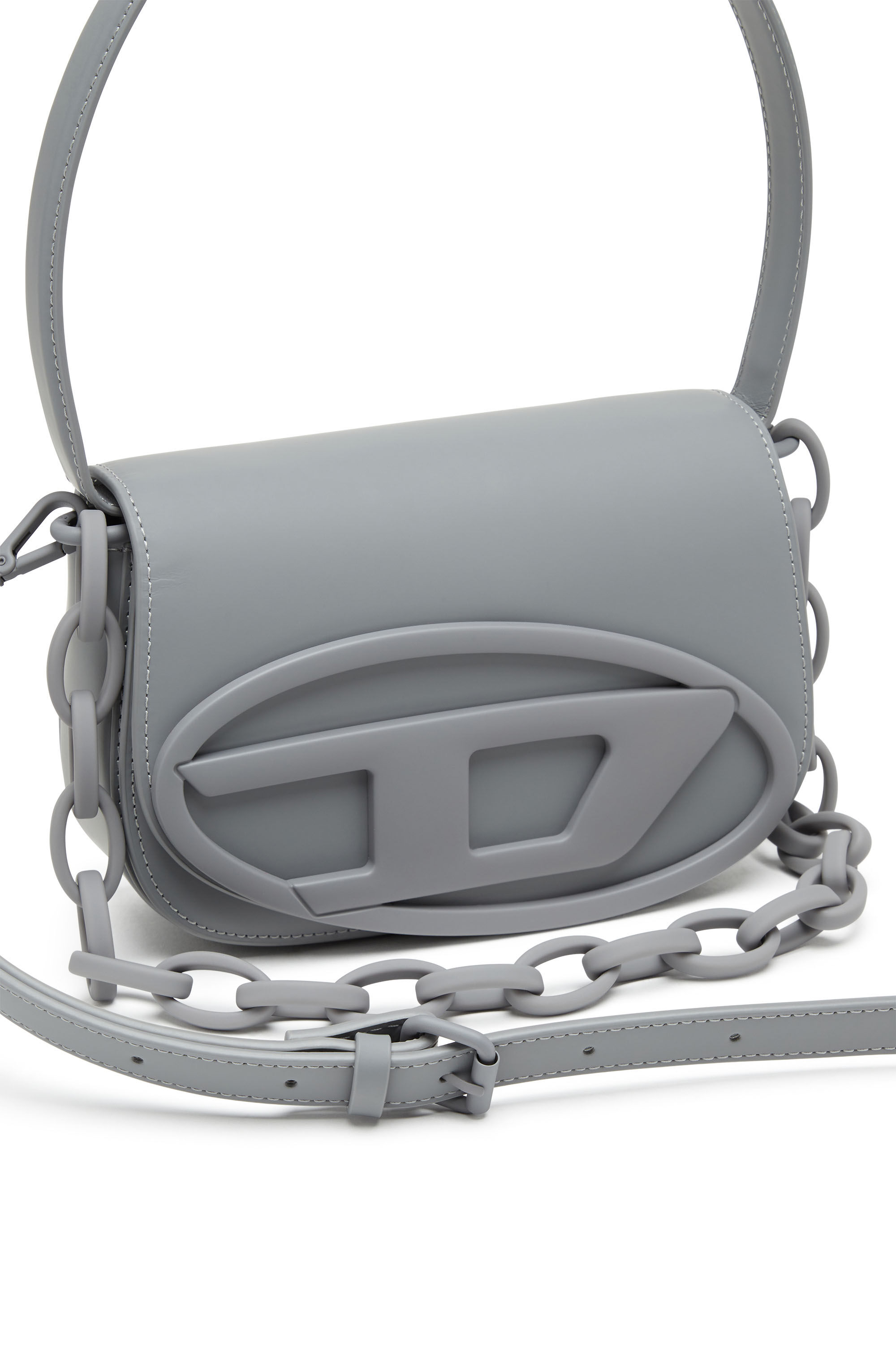 Diesel - 1DR, Female 1DR-Iconic shoulder bag in matte leather in グレー - Image 6