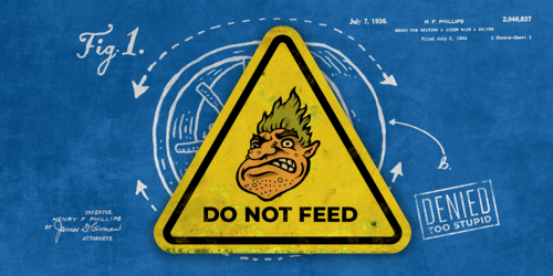 A warning sign with a picture of a troll says "do not feed the troll"