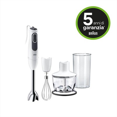 BRAUN - Frullatore a immersione Minipimer MQ3135WH SAUCE-BIANCO/GRIGIO