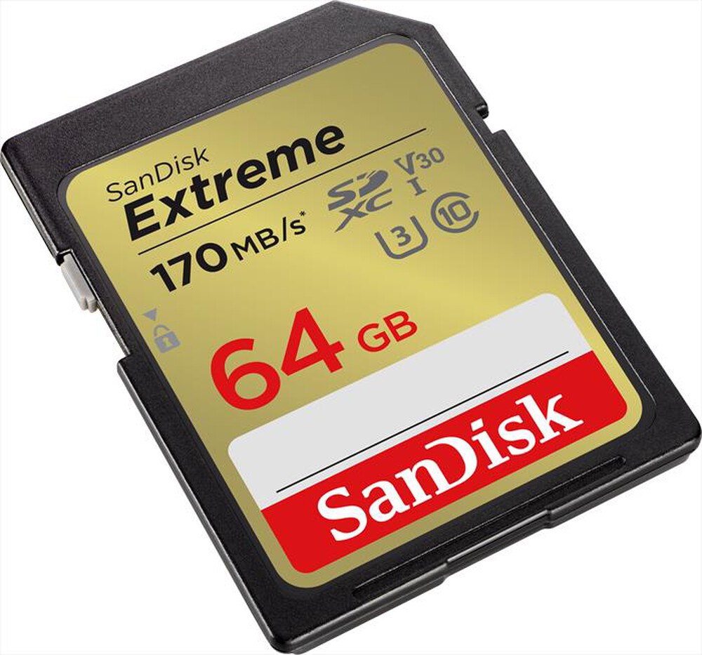 "SANDISK - SD EXTREME V30 U3 64GB-Nero/Oro"