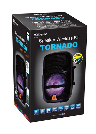 XTREME - SPEAKER WIRELESS BT TORNADO-NERO