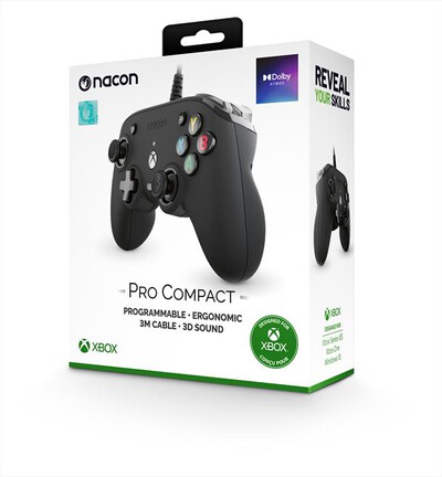 NACON - PRO COMPACT CONTROLLER LICENZA UFFICIALE XBOX-Nero