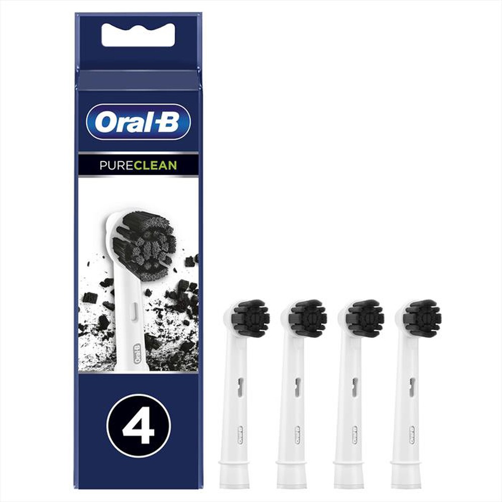 "ORAL-B - Testina Pure Clean Carbone x4-Bianco/Nero"