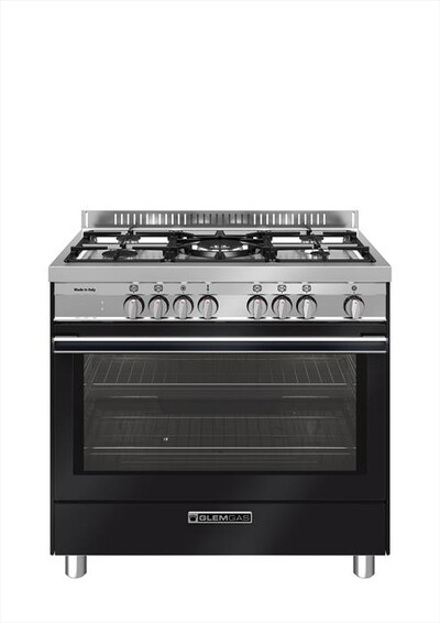 GLEM GAS - Cucina a gas ST965MBK Classe A+-Nero Carbone