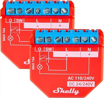 SHELLY - Dispositivo automazione domestica PLUS1PM-TWO PACK