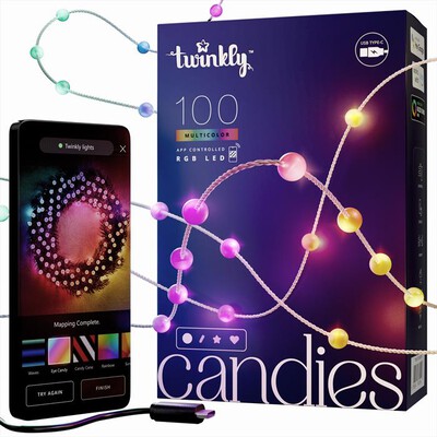 TWINKLY - Stringa luminosa a forma di perla Candies 100LED-trasparente