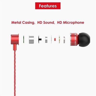 LENOVO - AURICOLARI IN-EAR HF118-ROSSO