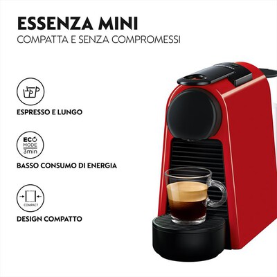 DE LONGHI - ESSENZA MINI NESPRESSO EN85.R MACCHINA PER CAFFÈ-Rosso