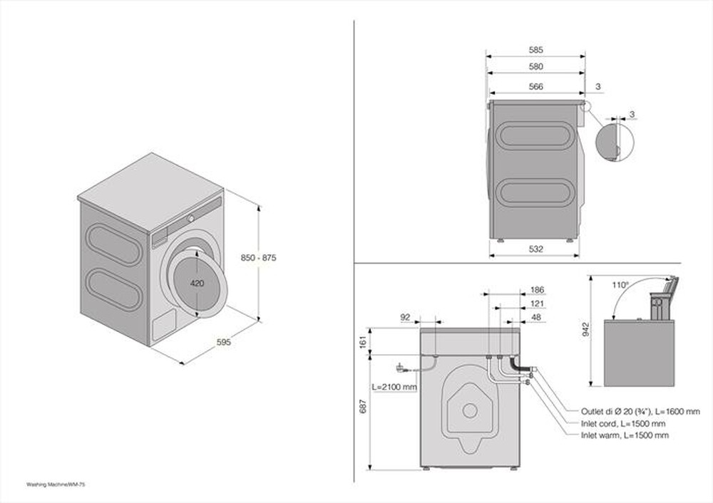 "ASKO - Lavatrice W 4086 C.S/3 8 Kg Classe A-Acciaio"