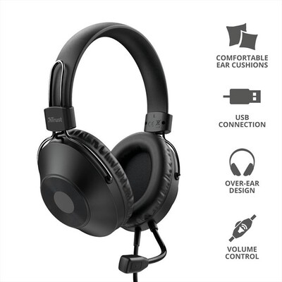 TRUST - OZO USB HEADSET-Black