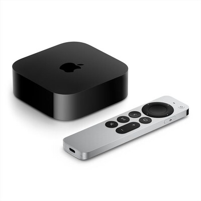 APPLE - TV 4K WI-FI + ETHERNET CON 128GB DI ARCHIVIAZIONE-Nero, Argento