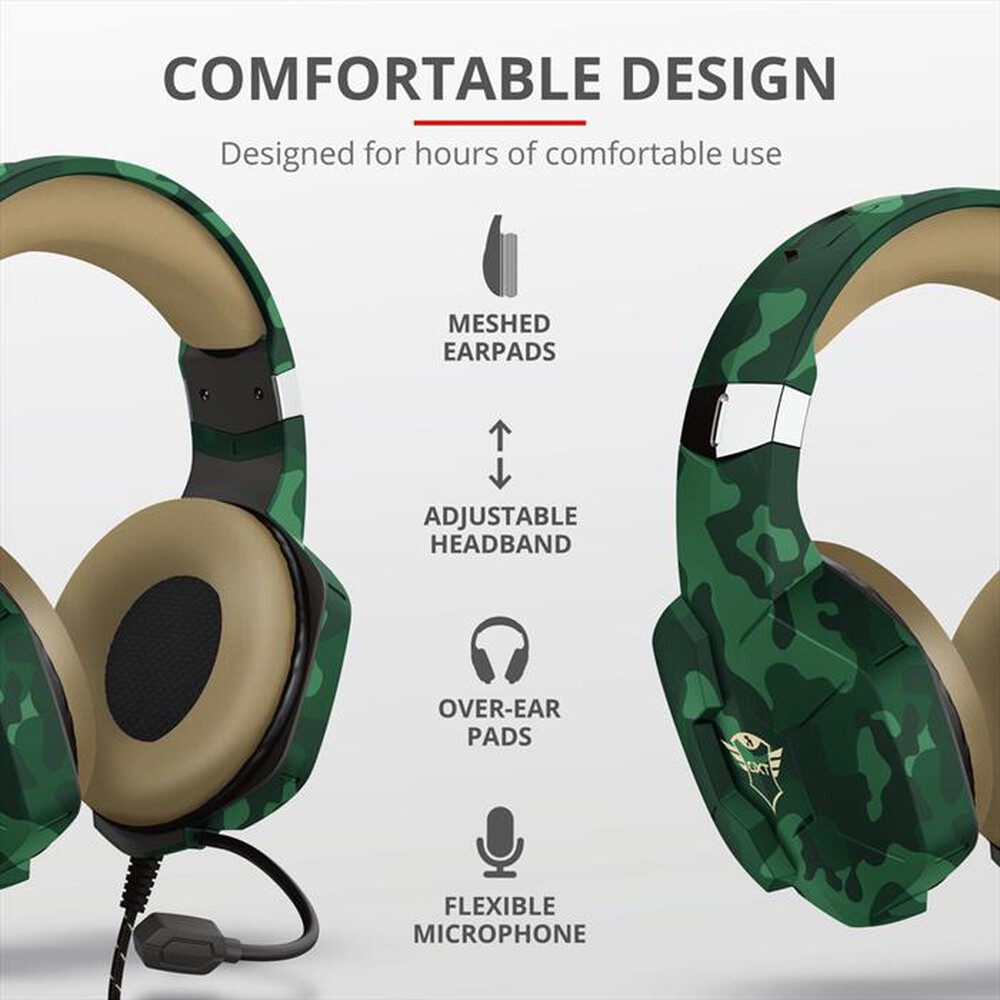 "TRUST - GXT323C CARUS HEADSET JUNGLE CAMO-jungle camouflage"