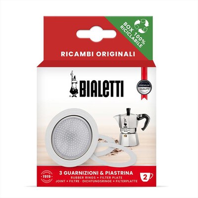 BIALETTI - 3 GUARNIZIONI + 1 PIASTRINA 2 TAZZE