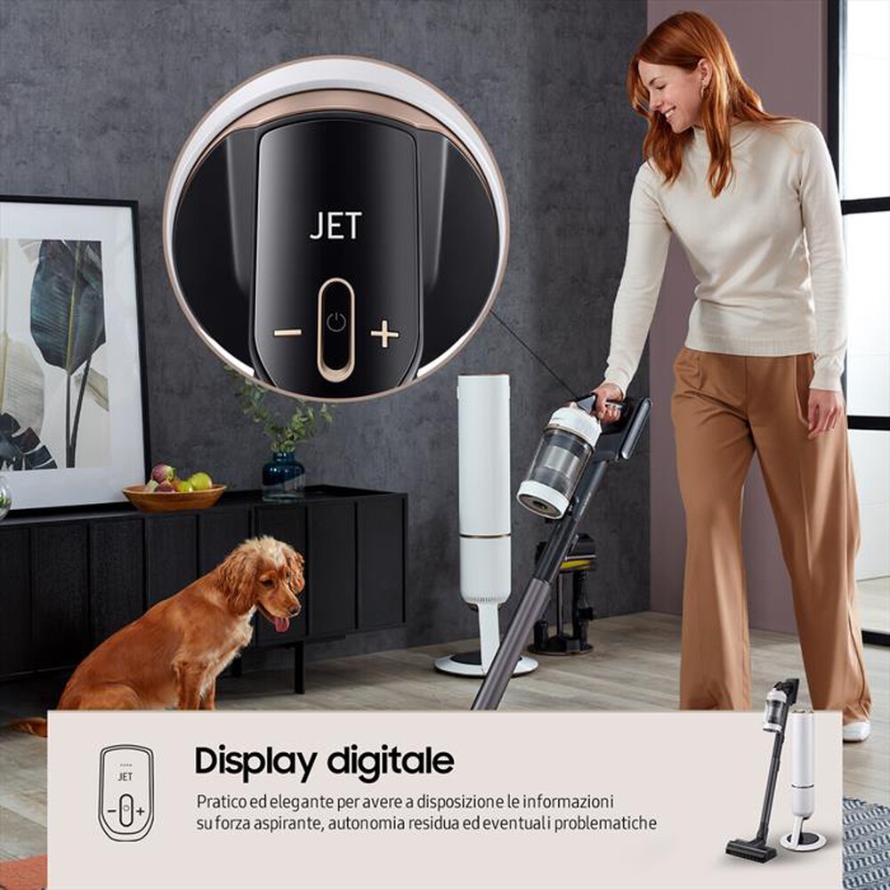 "SAMSUNG - Scopa elettrica BESPOKE JET PET VS20A95823W-Misty White"