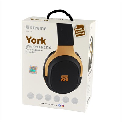 XTREME - HEADPHONE WIRELESS BT 5.0 YORK-NERO