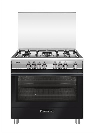 GLEM GAS - Cucina a gas SB965MBK Classe A+-Nero Carbone