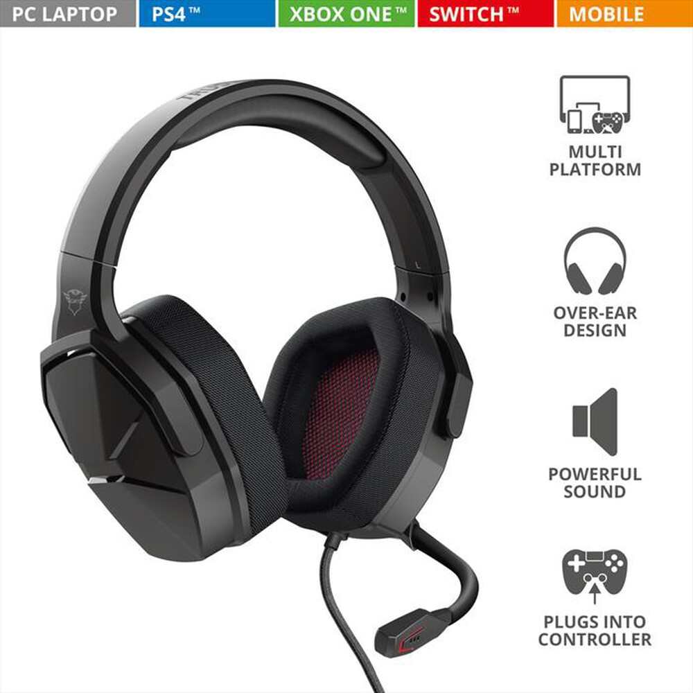 "TRUST - GXT4371 WARD MUTLTIPLATFORM HEADSET-Black"