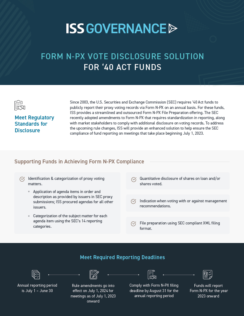 Meet Regulatory Standards for Disclosure with Form N-PX Vote Disclosure Solution