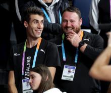 High jumper Hamish Kerr (left) and shot putter Tom Walsh are two of the New Zealand track and...