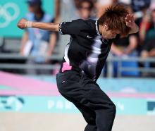 Gold medallist Yuto Horigome competes during the men’s street finals in Paris yesterday. The...