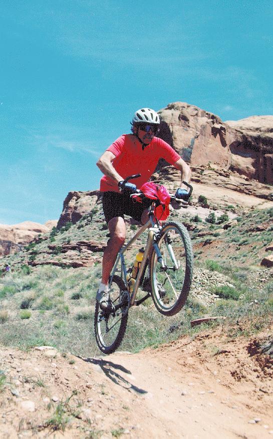 Wineland in the air while mountain biking