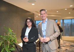 Pharmac device category manager Alishba Ali and Becton Dickinson business director Ben Hohmann