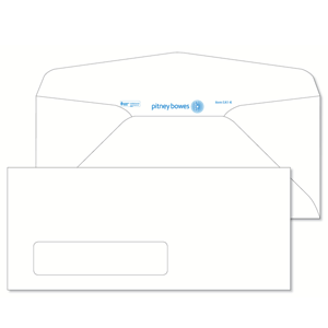 Pitney Bowes® Envelopes #10 Gummed White Window 24lb