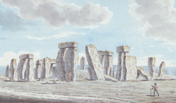 The oldest depiction of Stonehenge in the Wiltshire Museum’s collection. Stonehenge on Salisbury Plain, watercolour from 1784, by Joshua Gosselin.