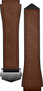 Correa de piel marrón de dos materiales Calibre E4 45mm