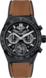 TAG Heuer Carrera（卡莱拉系列）腕表 黑色 橡胶和皮革 陶瓷 黑色