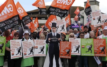 Asda workers protesting