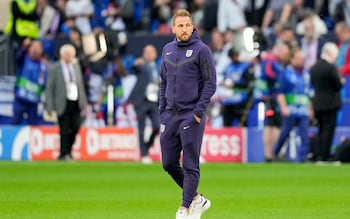 England captain Harry Kane walks round the pitch in Gelsenkirchen.