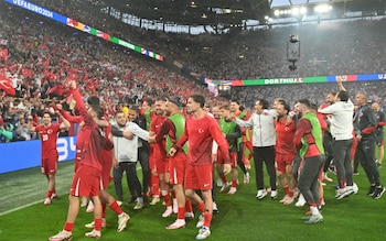 Turkey players celebrate their victory