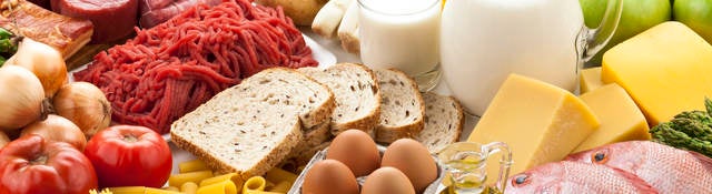 Various foods laid out