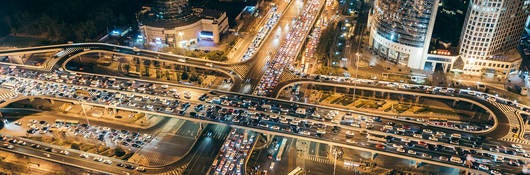 Aerial View of Traffic Jam, Beijing, China