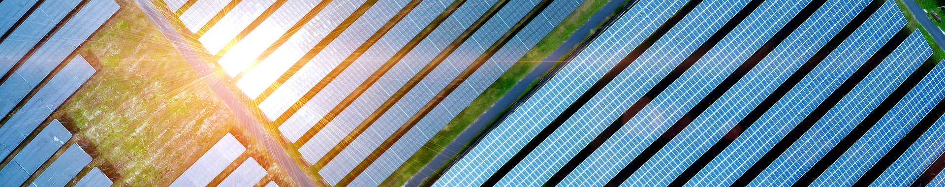 Aerial view of solar cell field