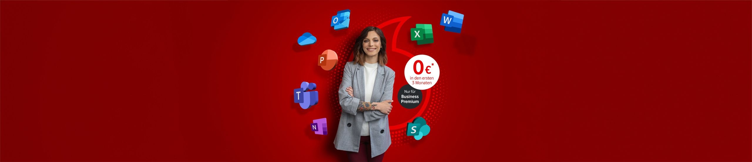 Microsoft 365 Business mit Vodafone Services Promo-Banner