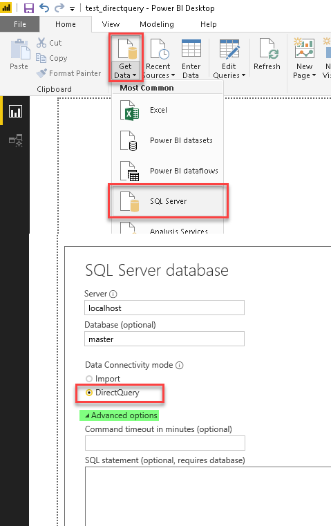 DirectQuery option for Power BI (Read Google Calendar Data Example using SQL Server Linked Server and ZappySys Data Gateway)