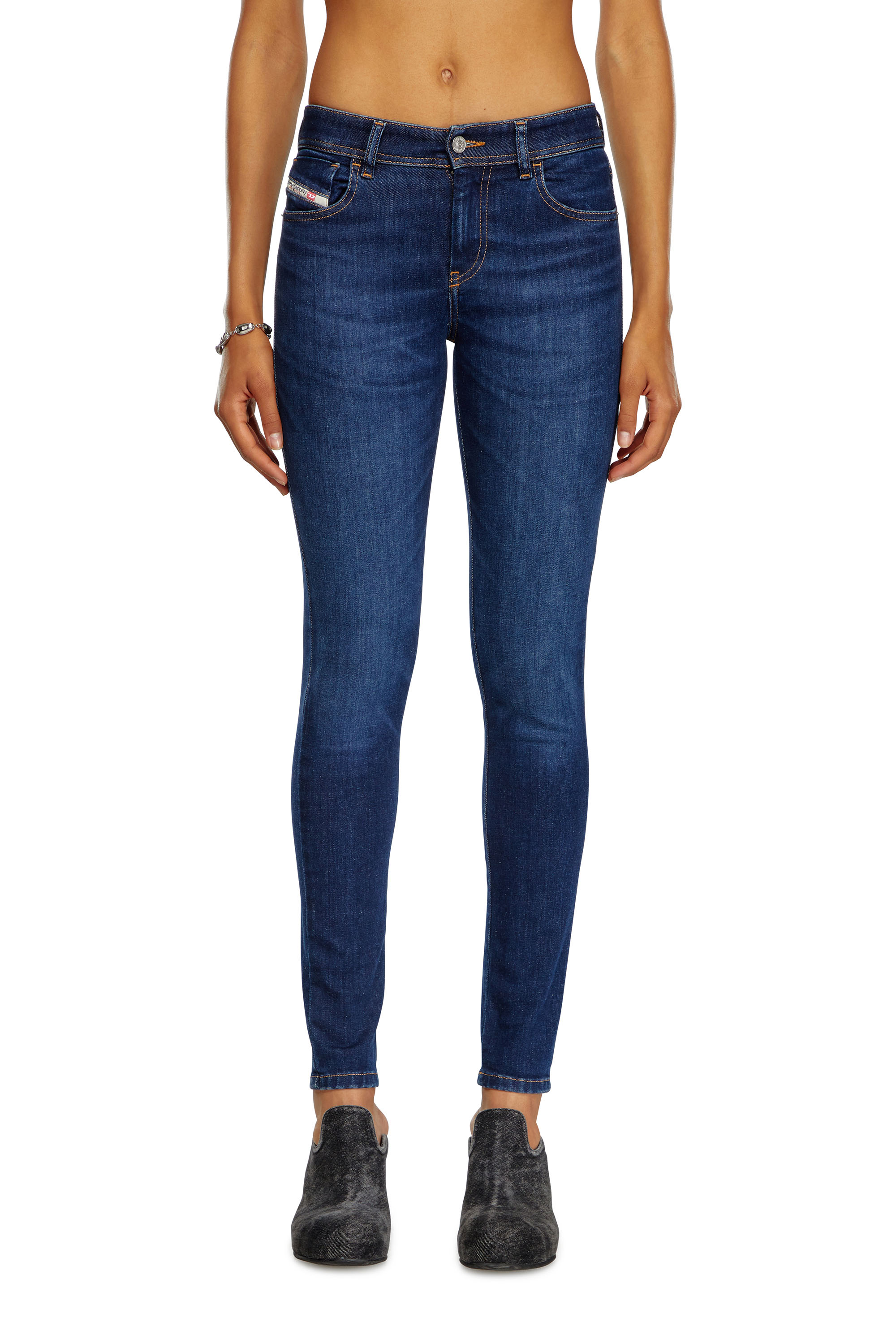 Diesel - Woman Super skinny Jeans 2017 Slandy 09J12, Dark Blue - Image 1