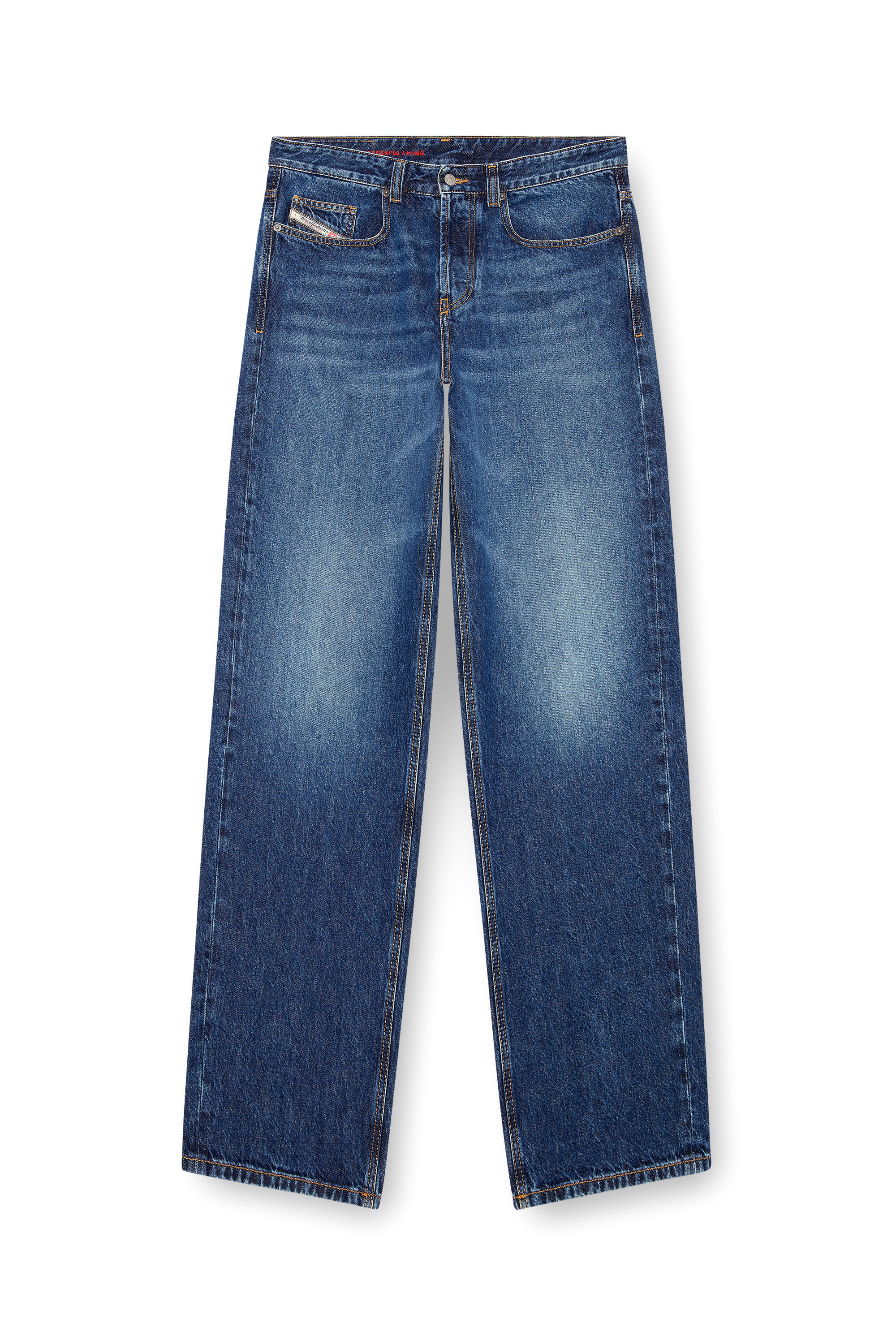 Diesel - Man Straight Jeans 2001 D-Macro 09I27, Medium blue - Image 2