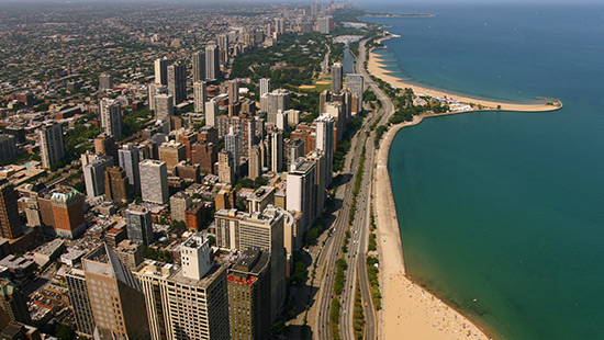 Aerial view of Chicago