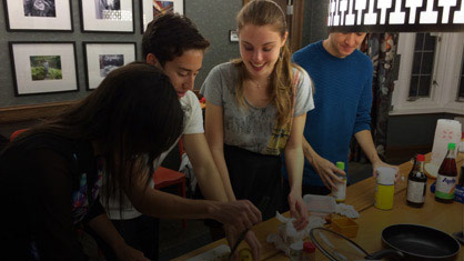 Students cooking