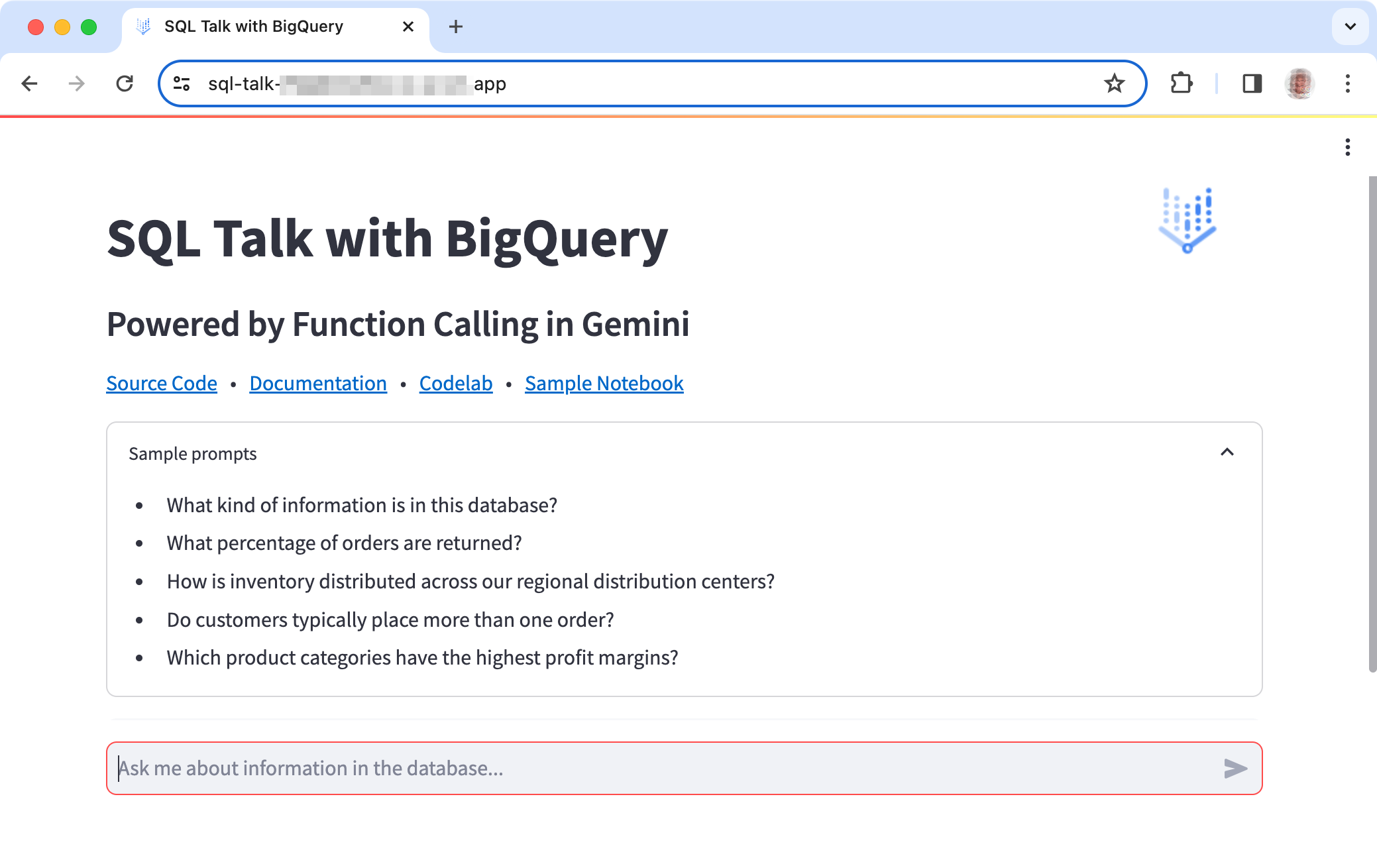 อินเทอร์เฟซผู้ใช้ของแอปพลิเคชันโครงการ SQL Talk